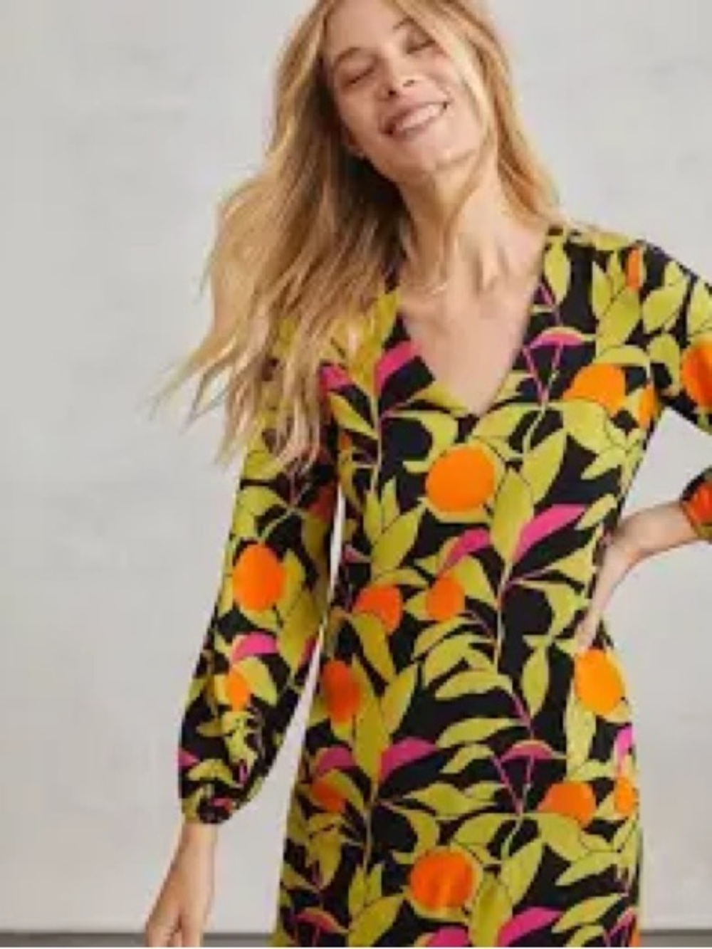 Corey Lynn Calter V-Neck Tunic with Botanical Print